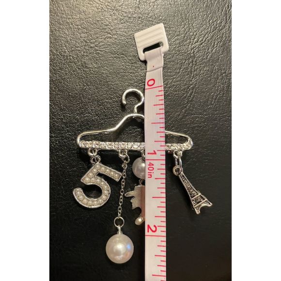 Silver Hanger Brooch Pin with Charms - Picture 4 of 4